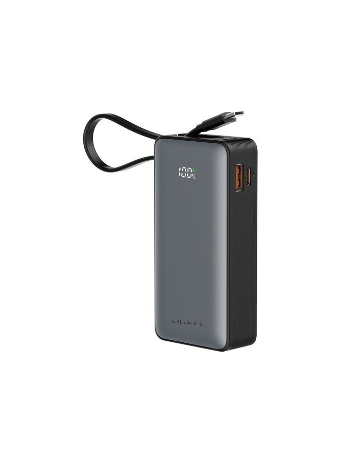 Cellairis Power Fusion C 10000mAh Power Bank with Built-in Type-C Cable, 35W PD Fast Charging - Image 1